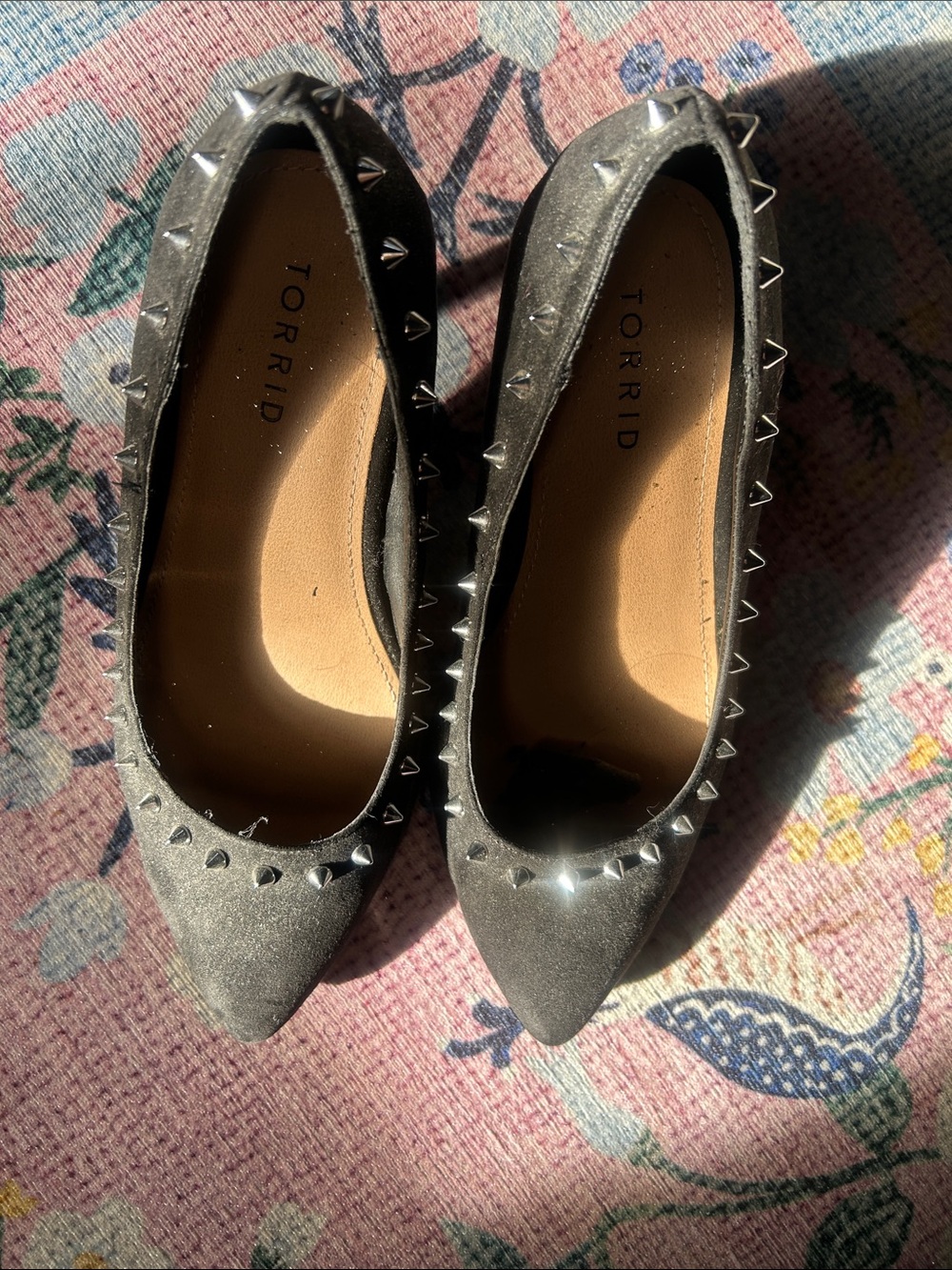 torrid black pointed studded flats
